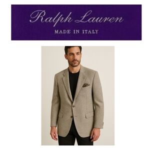 Ralph Lauren Purple Label Plaid Suit Jacket Size 49 R